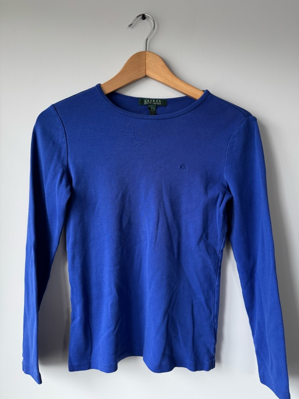 (M) Lauren Ralph Lauren Cobalt Blue Long Sleeve Crewneck Top